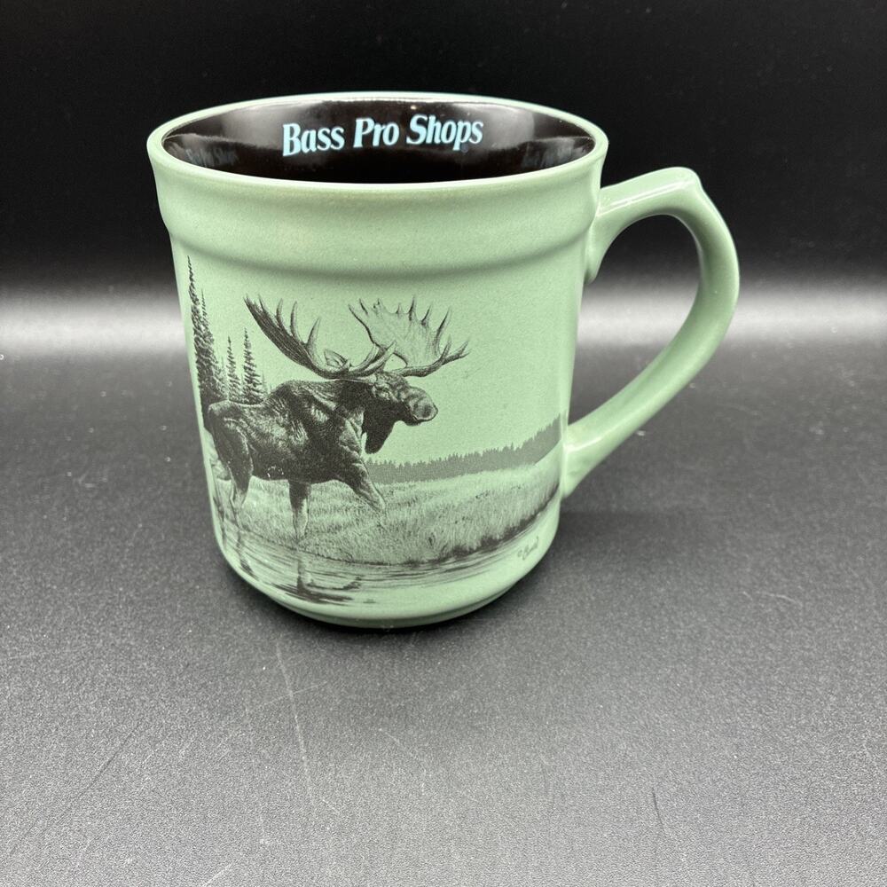 Large 16 Oz. Bass Pro Shop Green Moose Coffee Mug